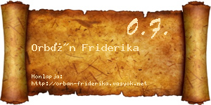 Orbán Friderika névjegykártya