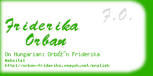 friderika orban business card